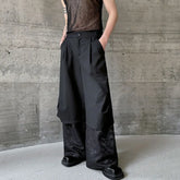 Hearujoy Dark Style Trousers Niche Design Personalized Patchwork Wide Leg Casual Pants Fashion Full Length Summer Trend 9C6004